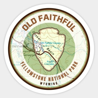 Yellowstone Souvenir Map - Old Faithful Sticker